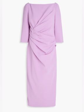 Greta Constantine Elegant Lilac Draped Sheath Dress